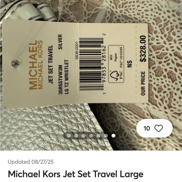 Michael Kors metallic patchwork large wristlet - Picture 6 of 6